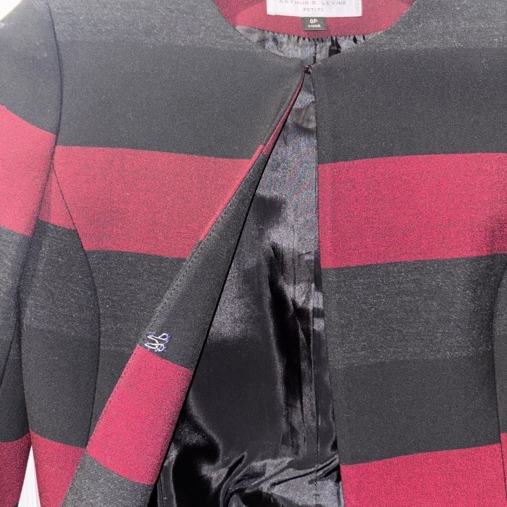 TAHARI Color Block Stripe Blazer SZ 0P - Picture 6 of 9